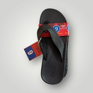 Flojos Mens Jorge 2.0 Flip Flops Sandals Thongs Black 9